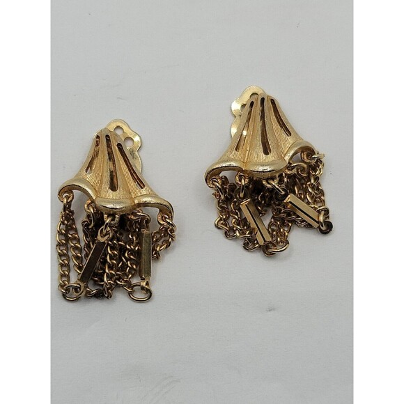 Kramer Clip on Bell with Dangles Earrings Vintage - Picture 1 of 10
